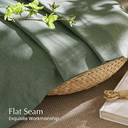 NICETOWN Forest Green Linen Curtains - Image 6