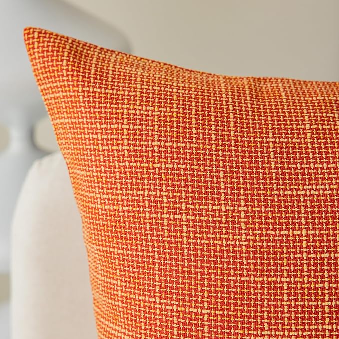 Kevin Textile 2 Packs Fall Large Pillow Covers Decorative Hand Made Faux Linen - Image 4