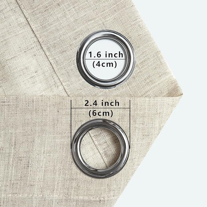 Pitalk Tall Curtains for Large Window Natural Flax Linen Polyester Blended - Image 8