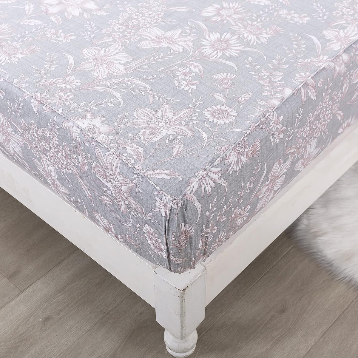 fadfay sheets set twin shabby pink and grey, package contents