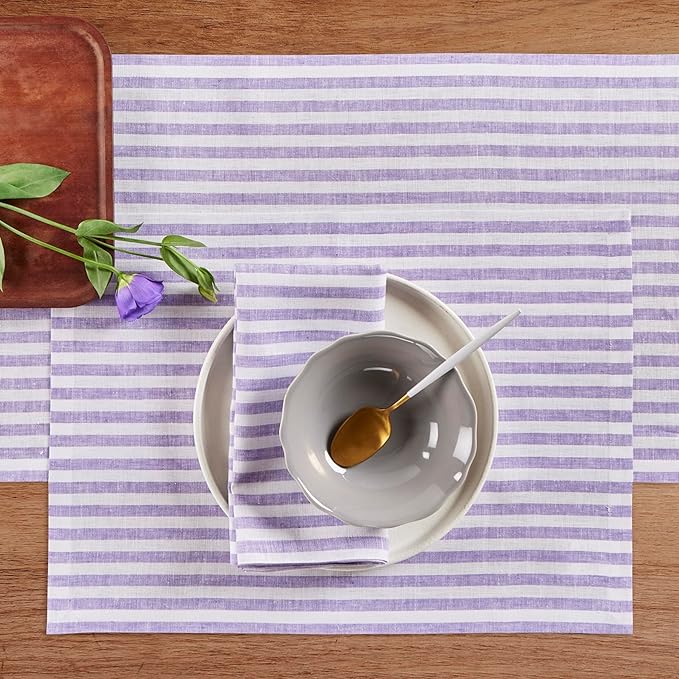 Solino Home Striped Linen Table Runner 60 Inches - Image 3