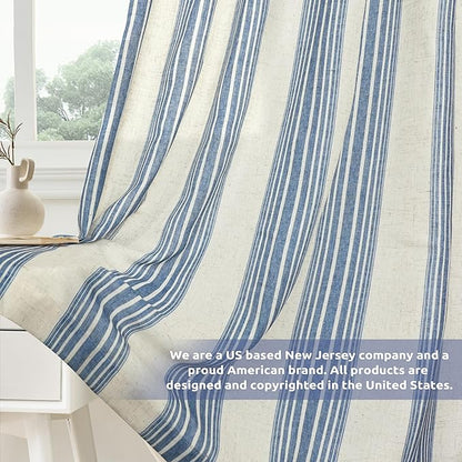 DriftAway Farmhouse Vertical Striped Linen Blend Textured Light Filtering Semi - Image 6