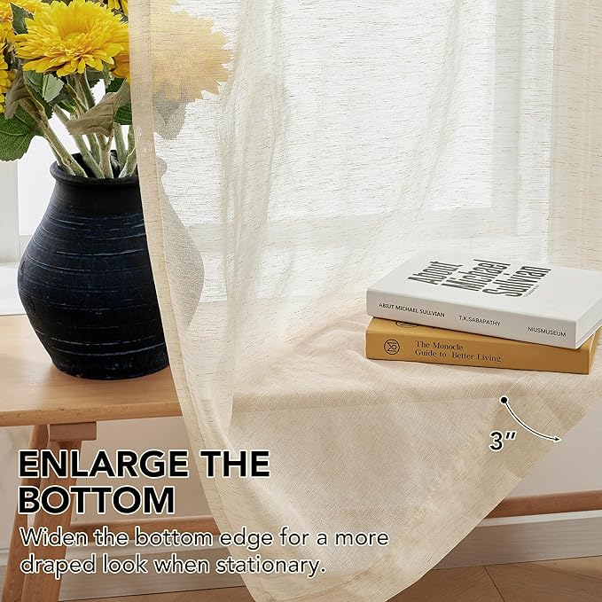 Deconovo Linen Sheer Curtains - Image 4
