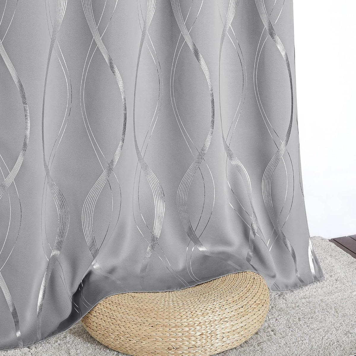 nicetown wave line print blackout curtains 63 inch on a desk or shelf