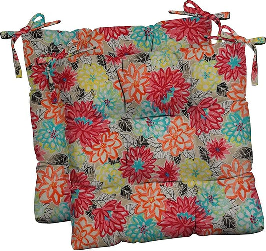 RSH DECOR: Outdoor Tufted Seat Cushions Set of 2 | 19" x 19" | All-Weather Spun by RSHDECOR
