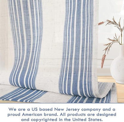 DriftAway Farmhouse Vertical Striped Linen Blend Textured Light Filtering Semi - Image 3