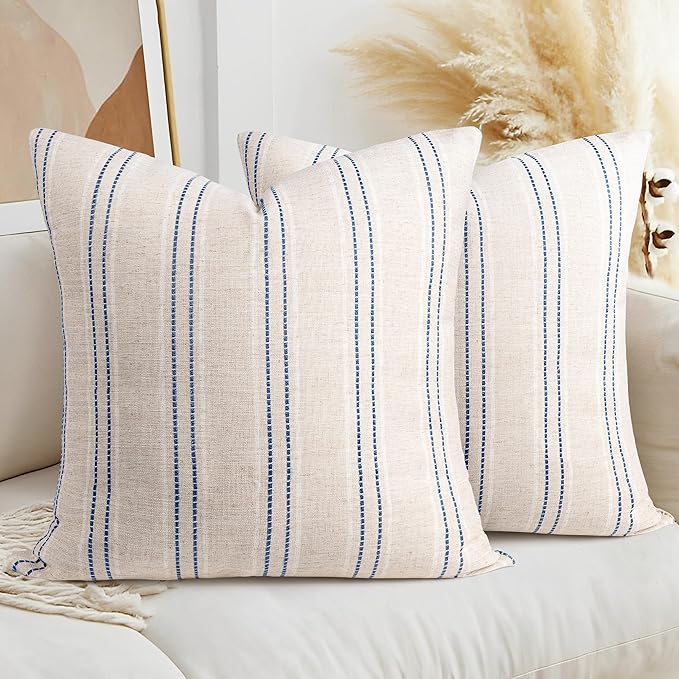 AELS 26x26 Decorative Farmhouse Linen Throw Pillow Covers, Boho Textured Pillow by AELS