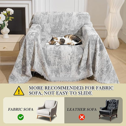 MEETSKY Small Couch Cover Oversized Chair Cover Washable, Chenille Soft Throws - Image 7
