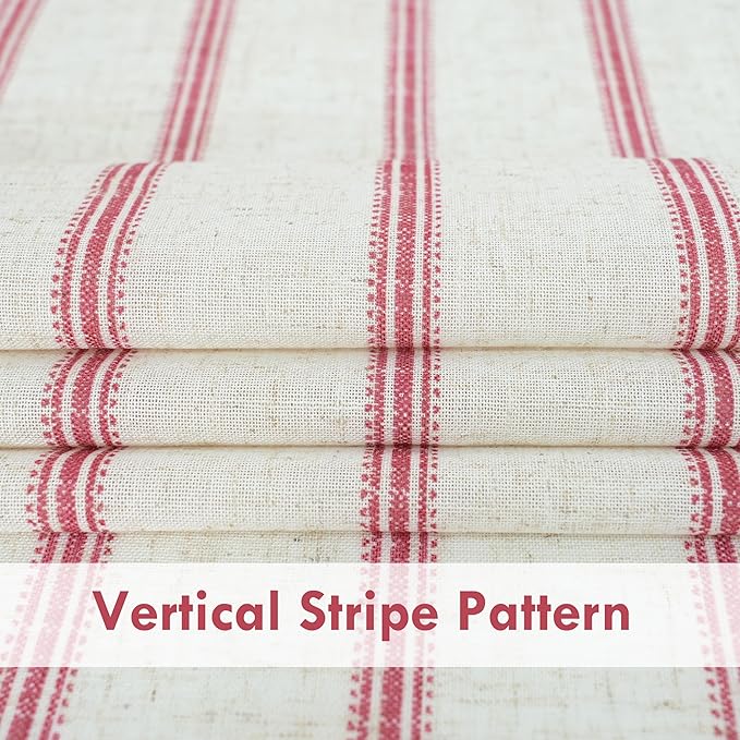 DriftAway Farmhouse Vertical Striped Linen Blend Textured Light Filtering Semi - Image 4