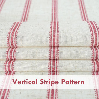 DriftAway Farmhouse Vertical Striped Linen Blend Textured Light Filtering Semi - Image 4