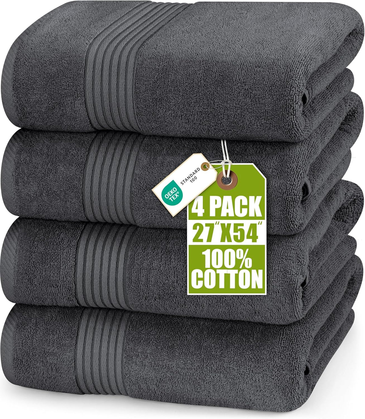 utopia towels 4 pack bath towels set, 27 shown in use