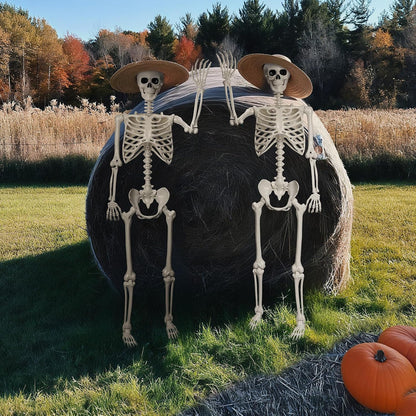 5.4 FT Halloween Life Size Skeleton, Full Size Skeleton Poseable