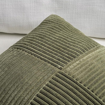 Fancy Homi Set of 2 Olive Green Boho Long Lumbar Body Decorative Throw Pillow - Image 3