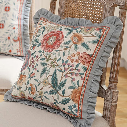 Orange Throw Pillow Covers, Cottage Rustic - Image 3