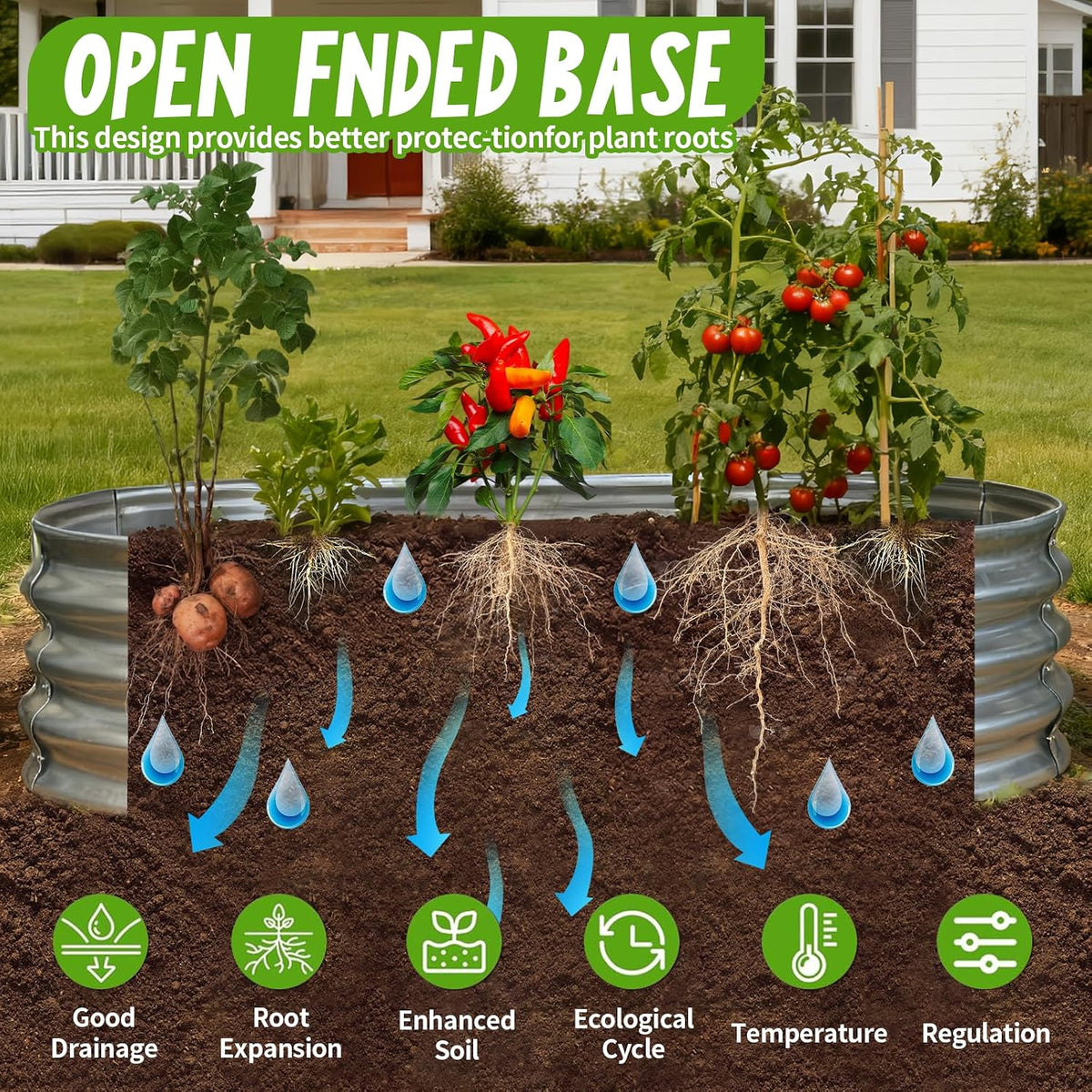 galvanized raised garden bed kit, planter garden boxes, side view