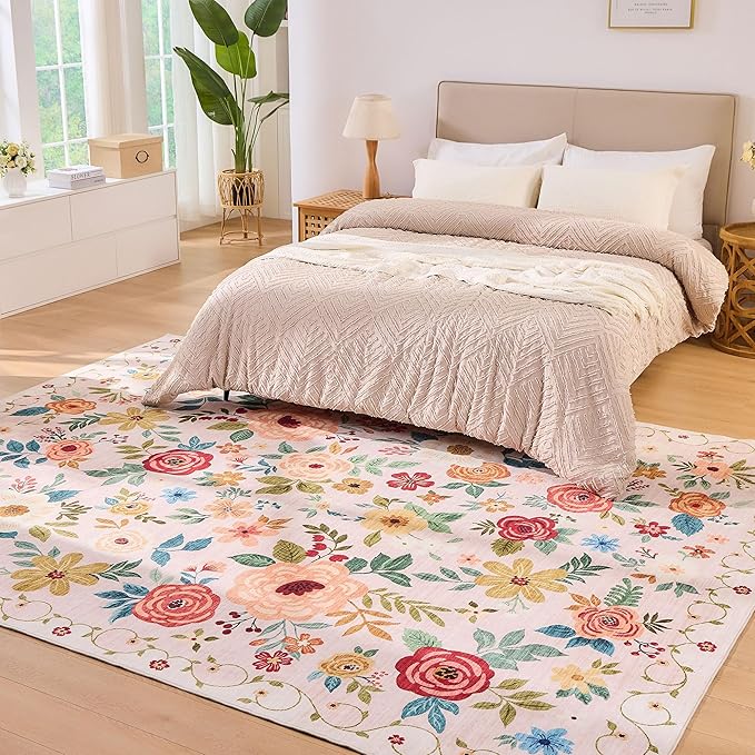 DUKINO 8x10 Area Rug, Floral Rugs - Image 3