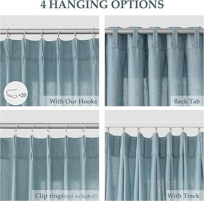 Pinch Pleated 90 Inch Curtains 2 Panels - Image 2