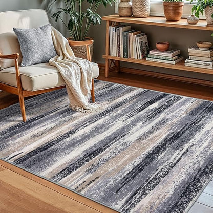 Modern Abstract Small Area Rug Indoor 3x5 Washable Rug Non-Slip Soft Entryway by lansny