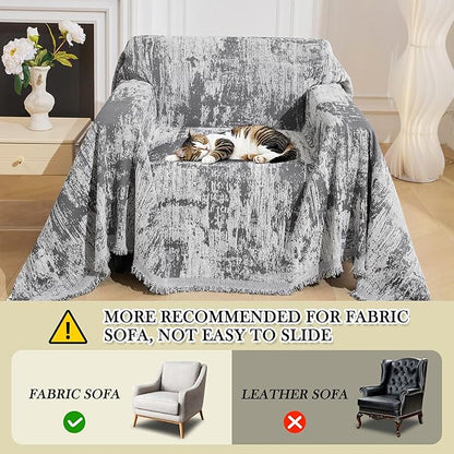 MEETSKY Small Couch Cover Oversized Chair Cover Washable, Chenille Soft Throw - Image 8