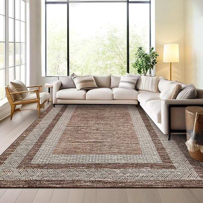 GarveeHome Washable Rug 5x7 Modern Bordered Rug - Image 8