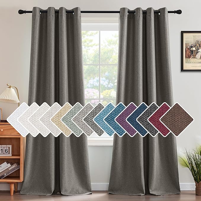 H.VERSAILTEX Linen Blackout Curtain 84 Inches Long by HVERSAILTEX