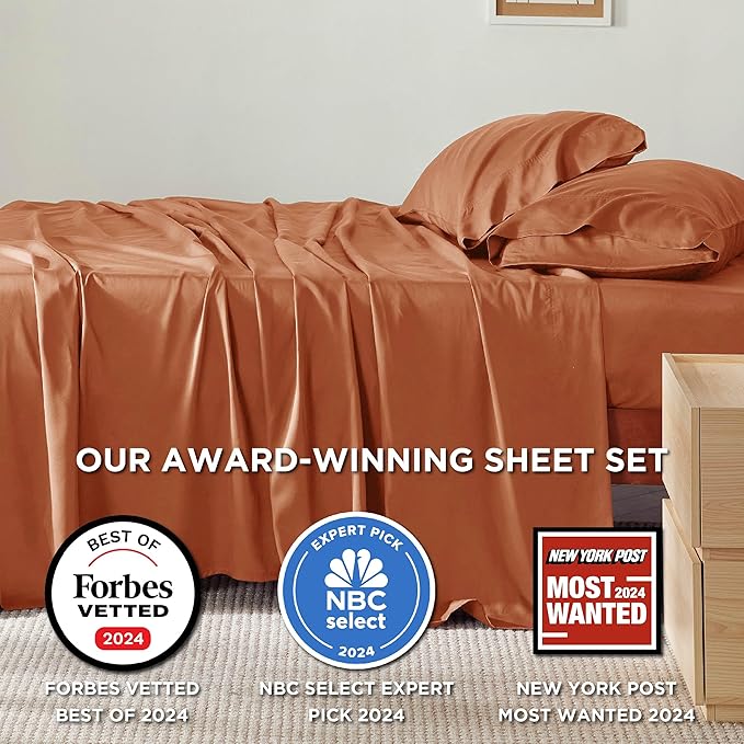 Bedsure Queen Sheet Set, Rayon Derived from Bamboo, Cooling Sheets, Breathable - Image 2