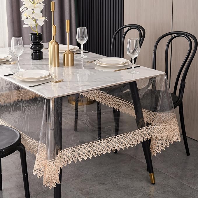 Clear Vinyl Tablecloth Protector Waterproof/Oil-Proof PVC Table Cloth - Image 2