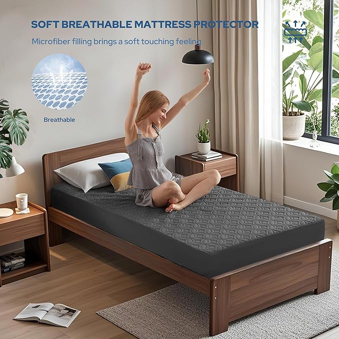 BEDLORE Waterproof Mattress Protector, Twin XL Size Mattress Pad - Image 3