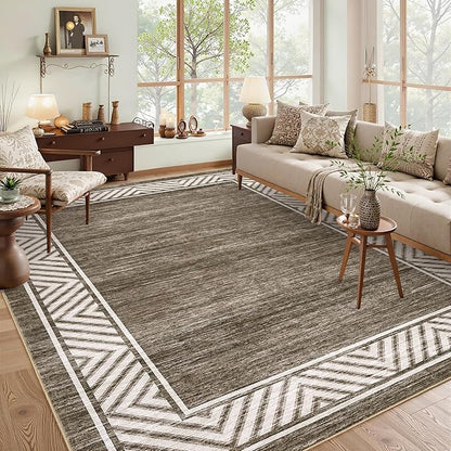 GarveeHome Modern Rugs for Living Room 8x10 Large Bordered Floor Mats by GarveeHome