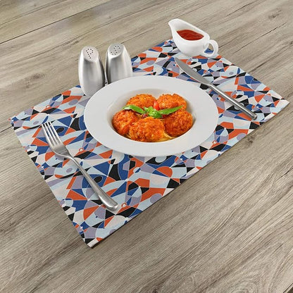 Ambesonne Mid Century Place Mats Set of 4, Mosaic of Various Shapes and Colors - Image 2