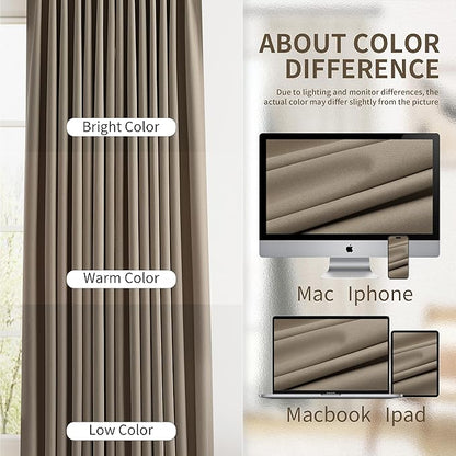 Pinch Pleat 100% Blackout Linen Curtains 2 Panels Linen Blend Room Darkening - Image 9