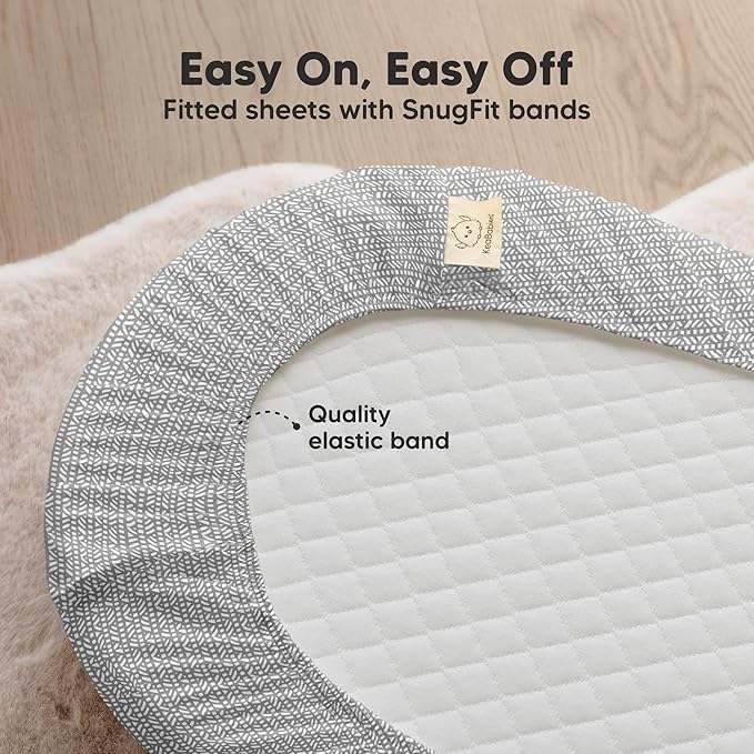 2-Pack Organic Bassinet Sheets for Girls, Boys - Image 5