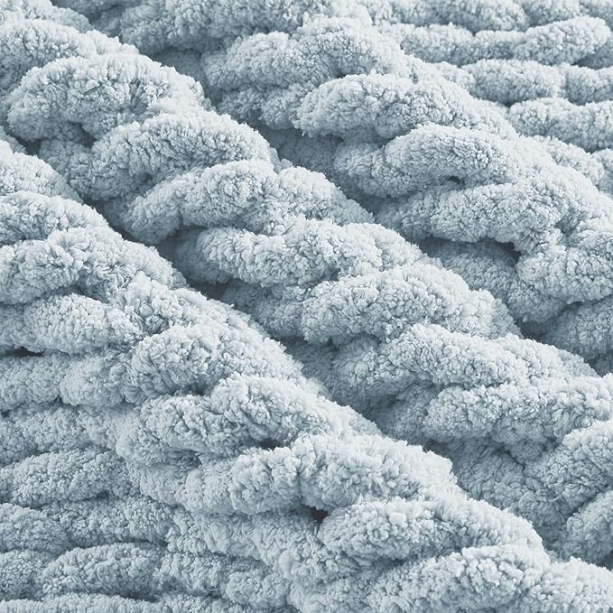 Carriediosa Chunky Knit Throw Blanket 50" X 60", 100% Hand Made Large Chenille - Image 7