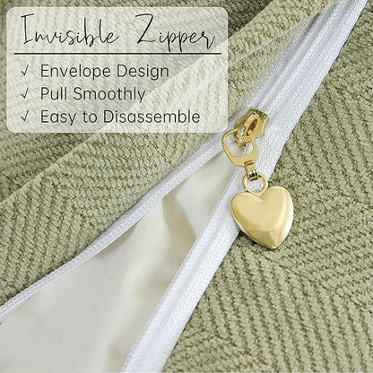 ZWJD Sage Green Pillow Covers 12x20 Set of 2 Chenille Throw Pillow Covers - Image 3