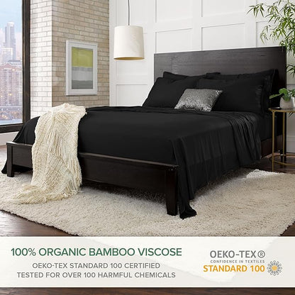 Pure Bamboo Full Sheets, Genuine 100% Organic Viscose Derived from Bamboo Bed - Image 2