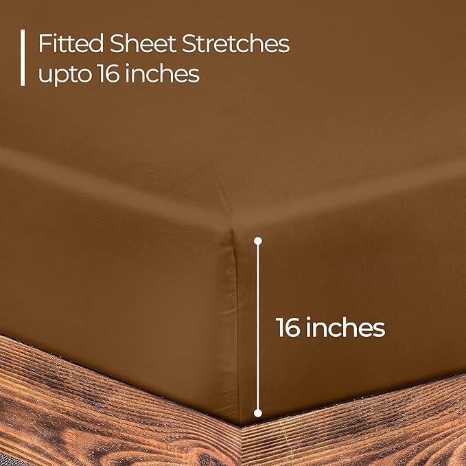 ROYALE LINENS 300 Thread Count 100% Long Staple Combed Cotton Fitted Sheet Queen - Image 2