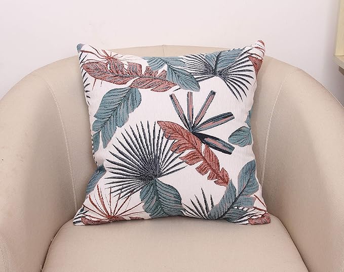 Yeiotsy Throw Pillow Cover, Tropical Leaf Decorative Cushion Case Thick - Image 2