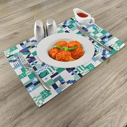 Ambesonne Mid Century Place Mats Set of 4, Geometric Modern Art Design in The - Image 2