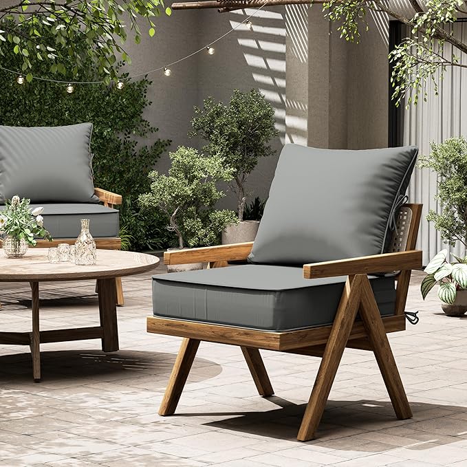 Outdoor Seat Cushion Set 24 L × 24 W × 5 H Inch Waterproof & Fade Resistant - Image 7