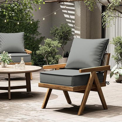 Outdoor Seat Cushion Set 24 L × 24 W × 5 H Inch Waterproof & Fade Resistant - Image 7
