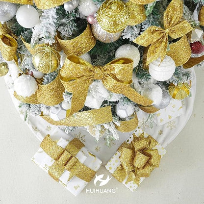 HUIHUANG Gold Glitter Wired Ribbon - Image 6