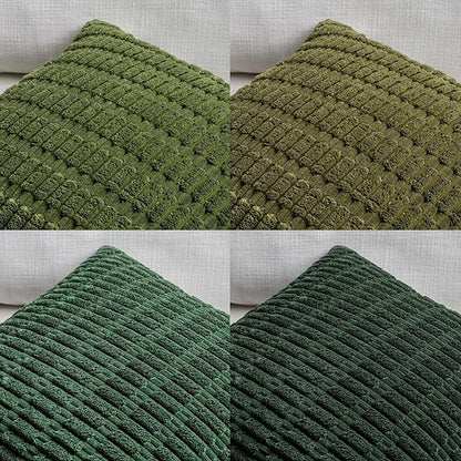 Fancy Homi Set of 4 Green Lumbar Rectangle Decorative Throw Pillow Covers 12x24 - Image 4