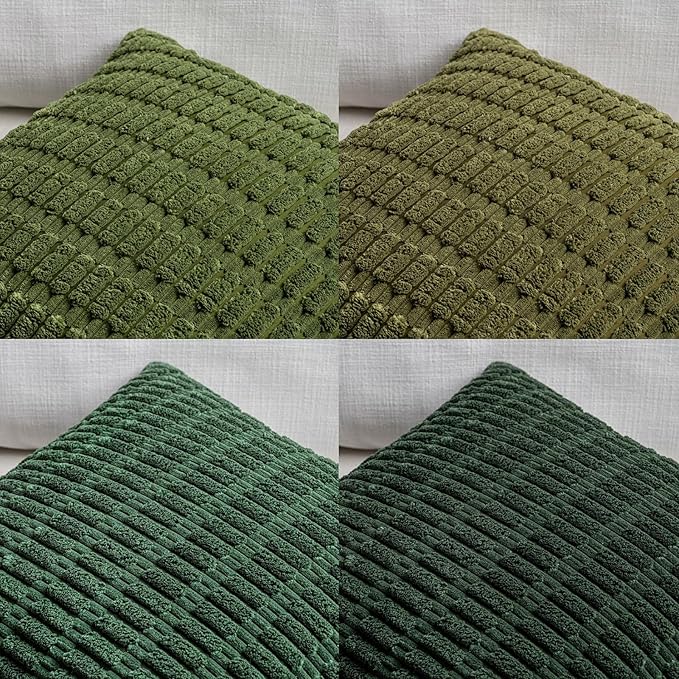 Fancy Homi Set of 4 Green Boho Decorative Throw Pillow Covers 16x16 Inch - Image 4
