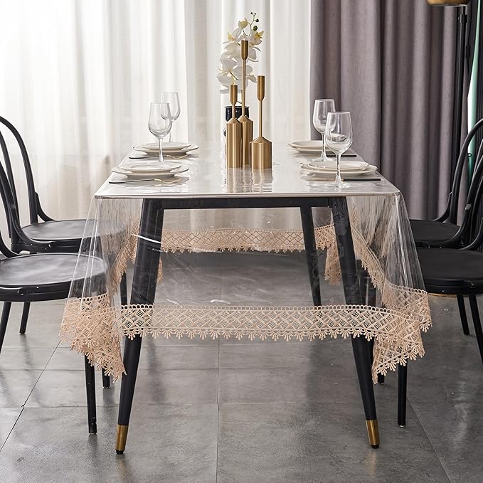 Clear Vinyl Tablecloth Protector Waterproof/Oil-Proof PVC Table Cloth - Image 3