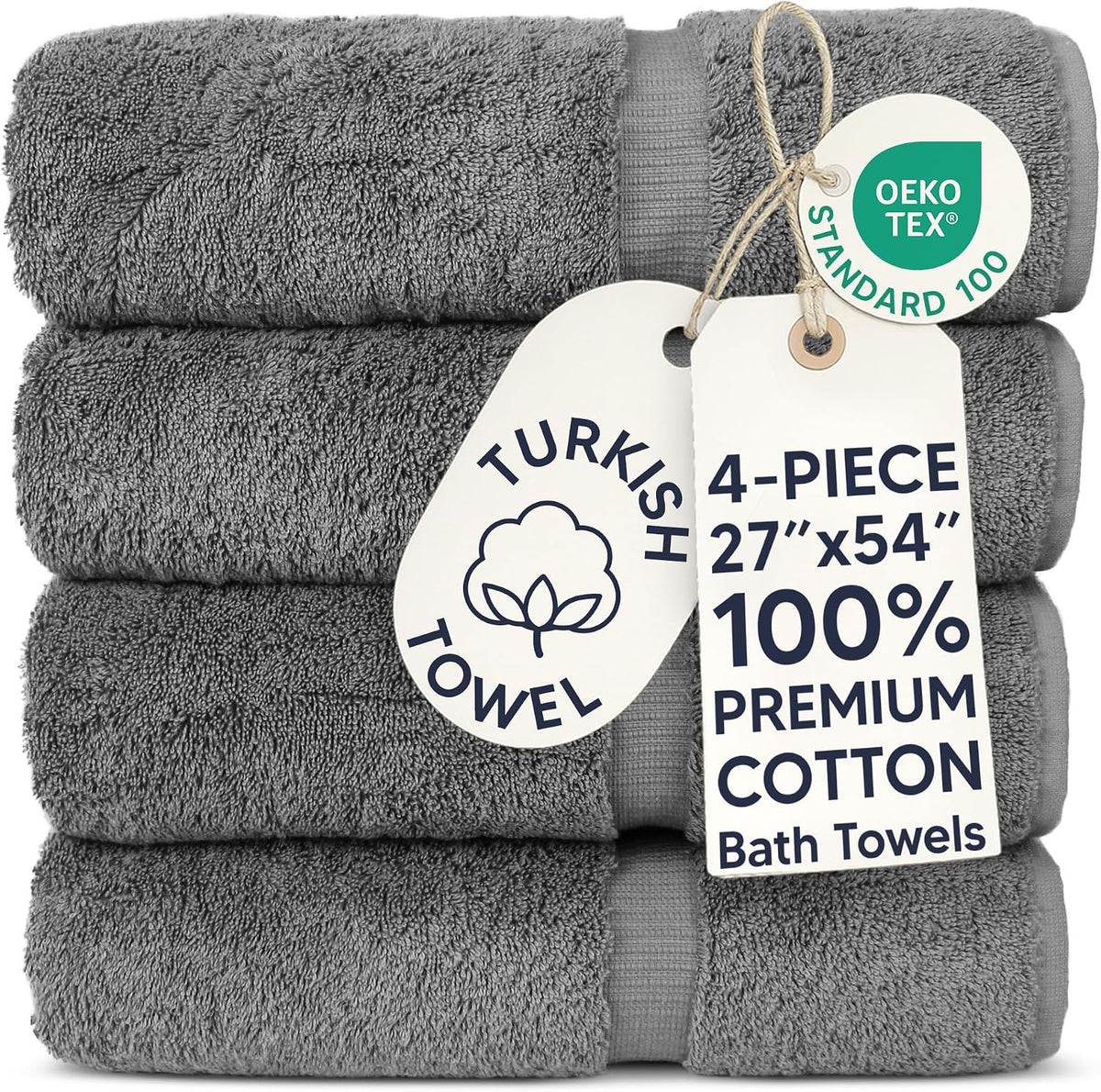 chakir turkish linens 100% cotton 4-pack bath towels, main product view