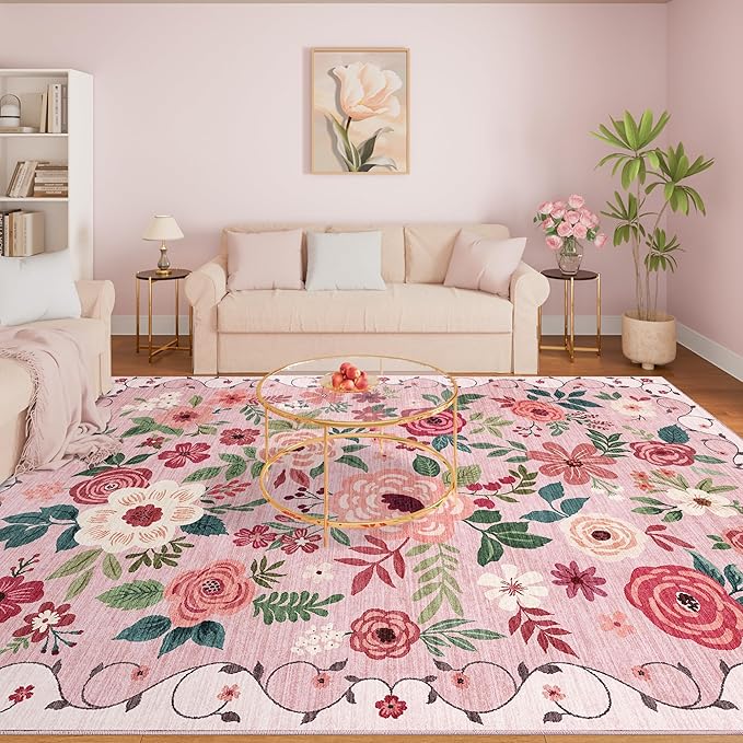 DUKINO 8x10 Area Rug, Floral Rugs - Image 2