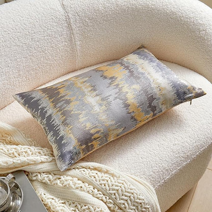 THE-TINOART Gold Ombré Jacquard Pillow Cover 12x20 Inches - Image 4