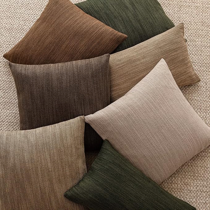 Foindtower Set of 2 Decorative Textured Burlap Linen Throw Pillow Covers - Image 5
