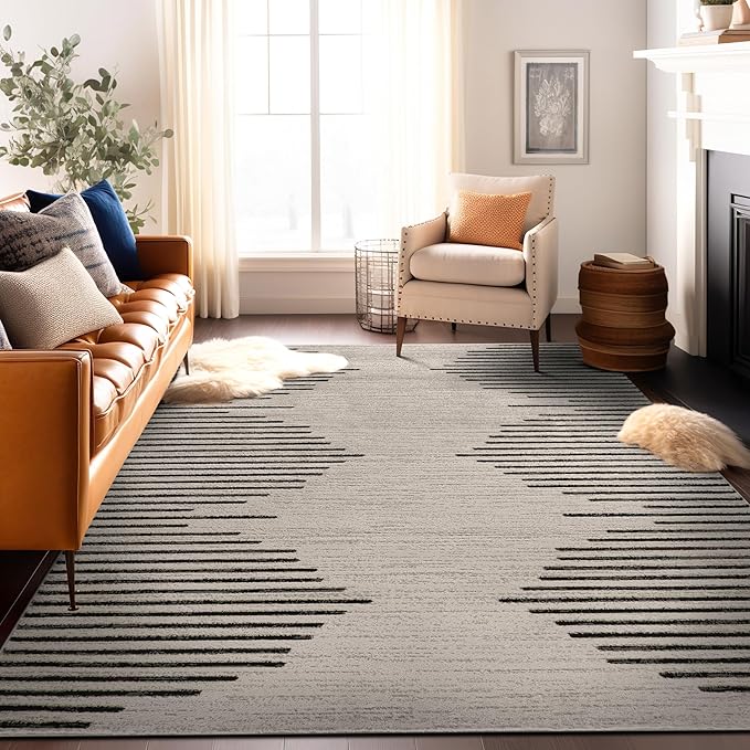 Rugshop Bohemian Stripe Stain Resistant High Traffic Living Room Kitchen - Image 8