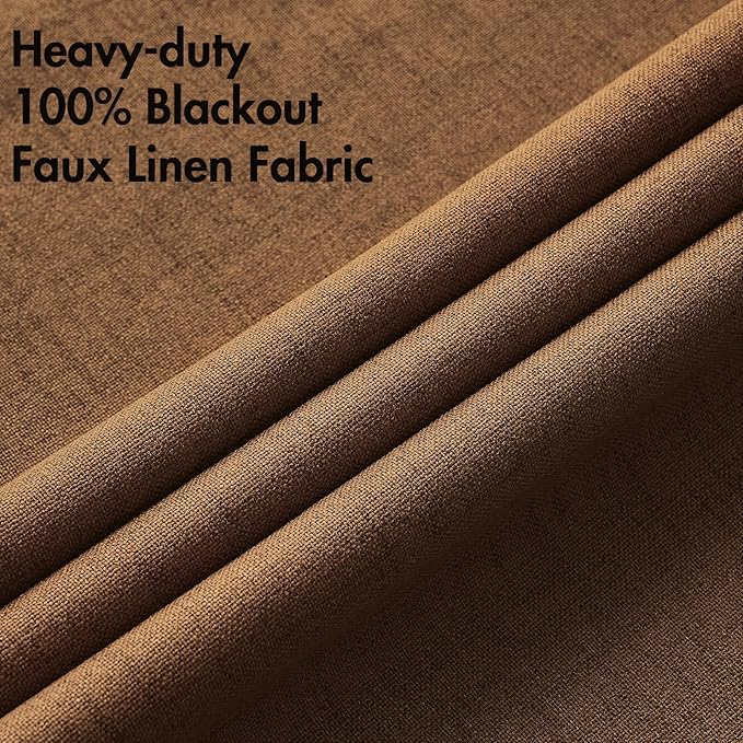 MIULEE 100% Blackout Linen Curtains - Image 5